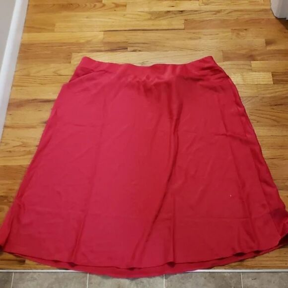 ELOQUII HOT PINK A-LINE MIDI SKIRT SIZE 24 - Picture 1 of 5